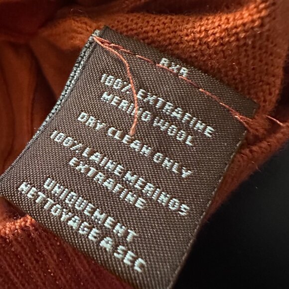Tailorbyrd sweater vest sz XXL orange Italy made MERINO WOOL grandpacore NEW - Picture 6 of 6
